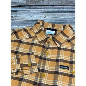 Columbia Men's Long Sleeve Flannel Orange Size Small